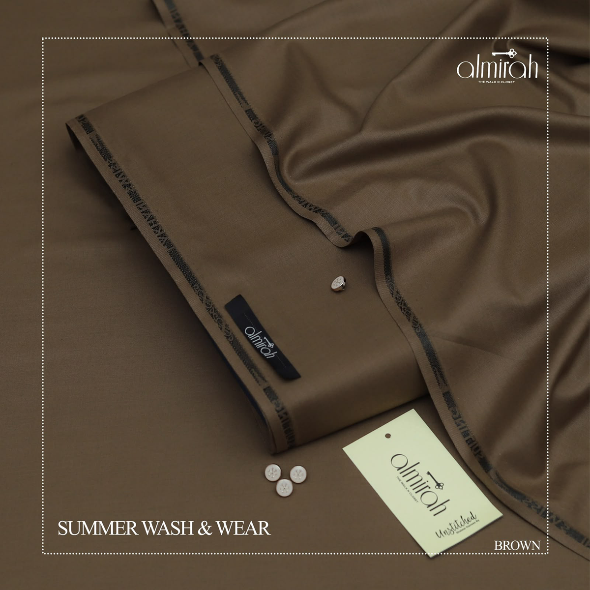 Almirah Tropical Wash & Wear-Earthy Olive-Brown