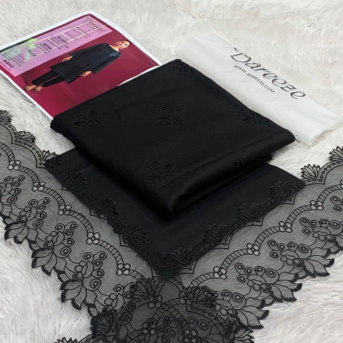 Bareeze-Lawn Embroidered 2PC -Jet Black